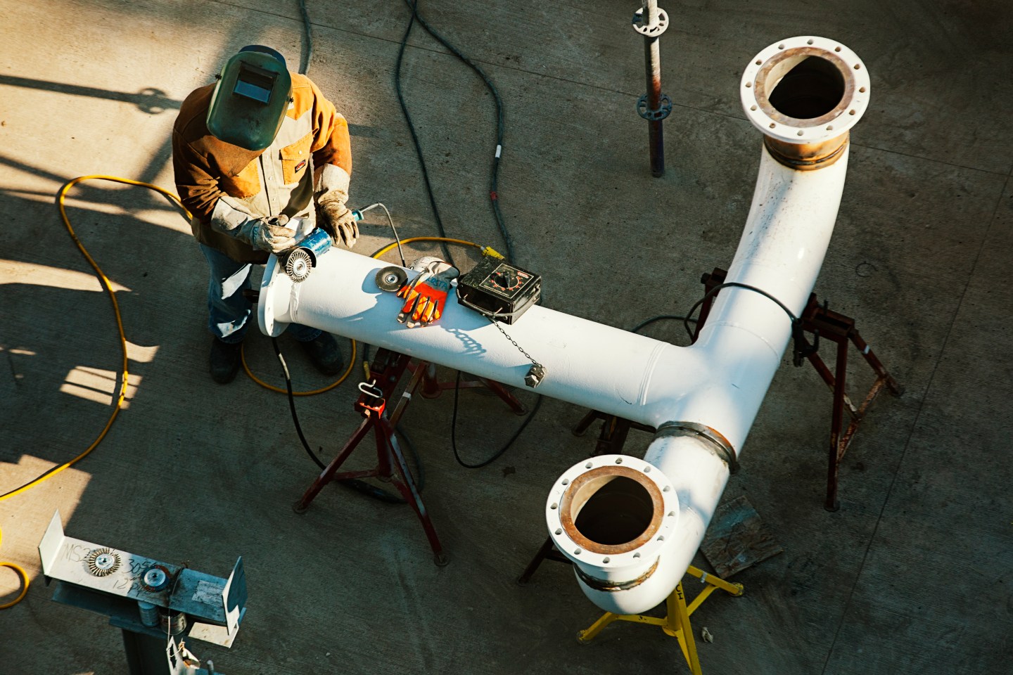 Kinder Morgan splitter construction welding