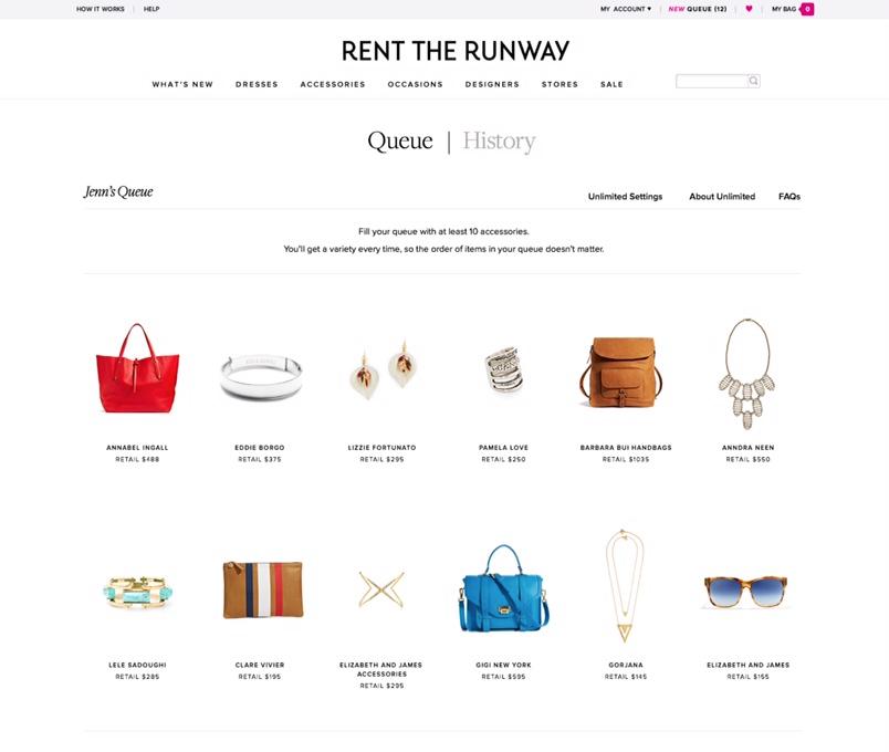 Rent The Runway Unlimited is a monthly subscription service to rent everyday clothing items.