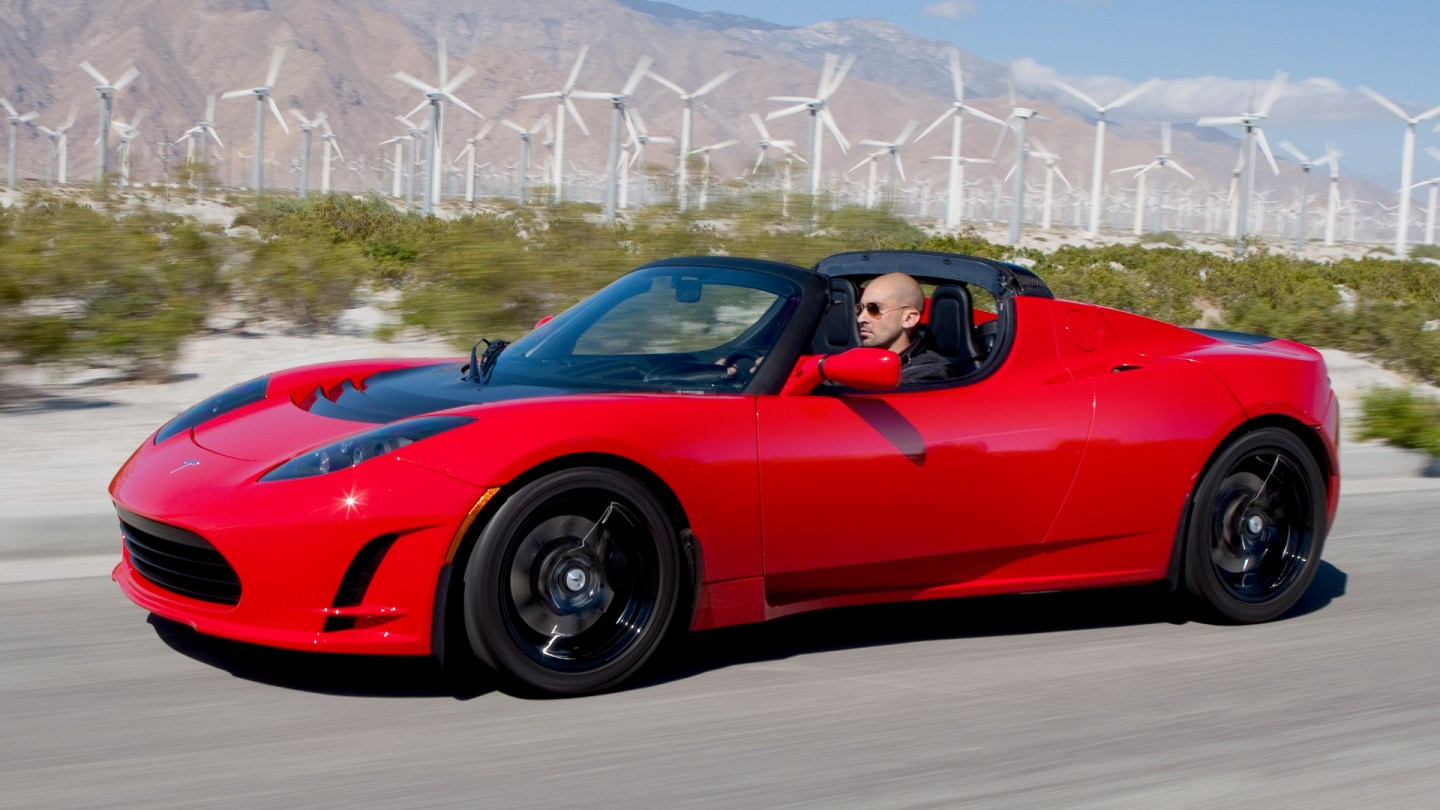 A Tesla on the road