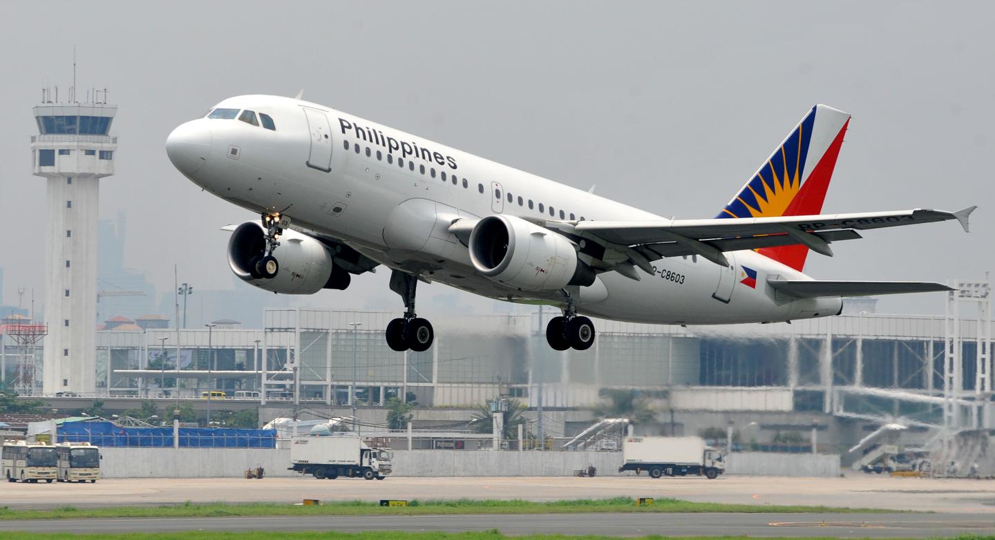 A Philippine Airlines (PAL) plane takes
