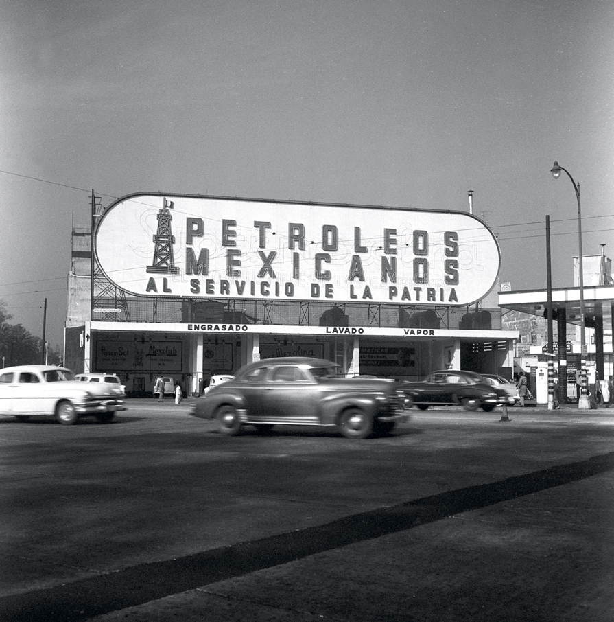 Pemex filling station. Mexico, January 1956.