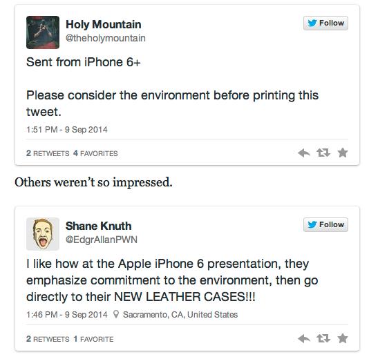 Apple green tweets