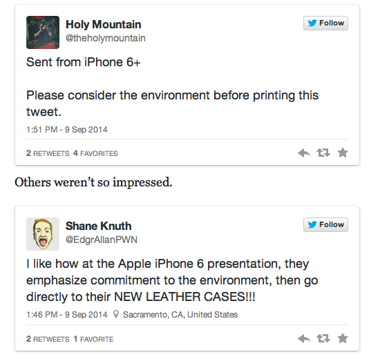 Apple green tweets