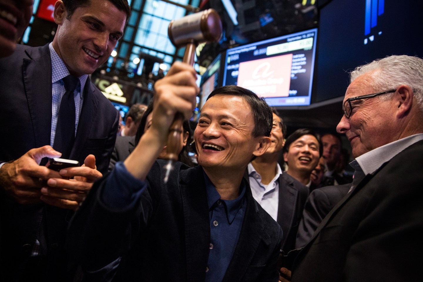 China-Based Internet Company Alibaba Debuts On New York Stock Exchange