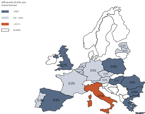 The EU's 3Q growth map. Source: Berenberg Bank 