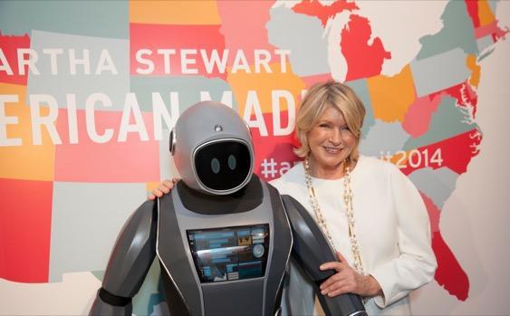 A "robot butler" and Martha Stewart at the 2014 American Made Summit. (Courtesy: Martha Stewart)