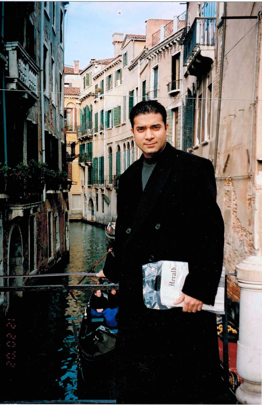 Sam Jain in Venice, Italy in December 2002 - now CEO of CheapOair and FarePortal