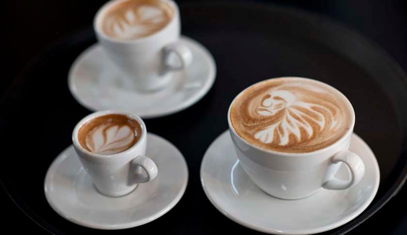 Latte art is displayed during finals of German Barista Championships in Hamburg
