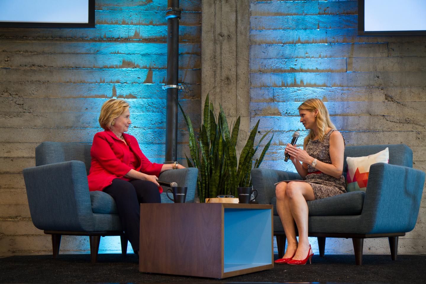 Former U.S. Secretary of State Hillary Clinton visits Twitter to discuss her new book Hard Choices and answer questions from employees.