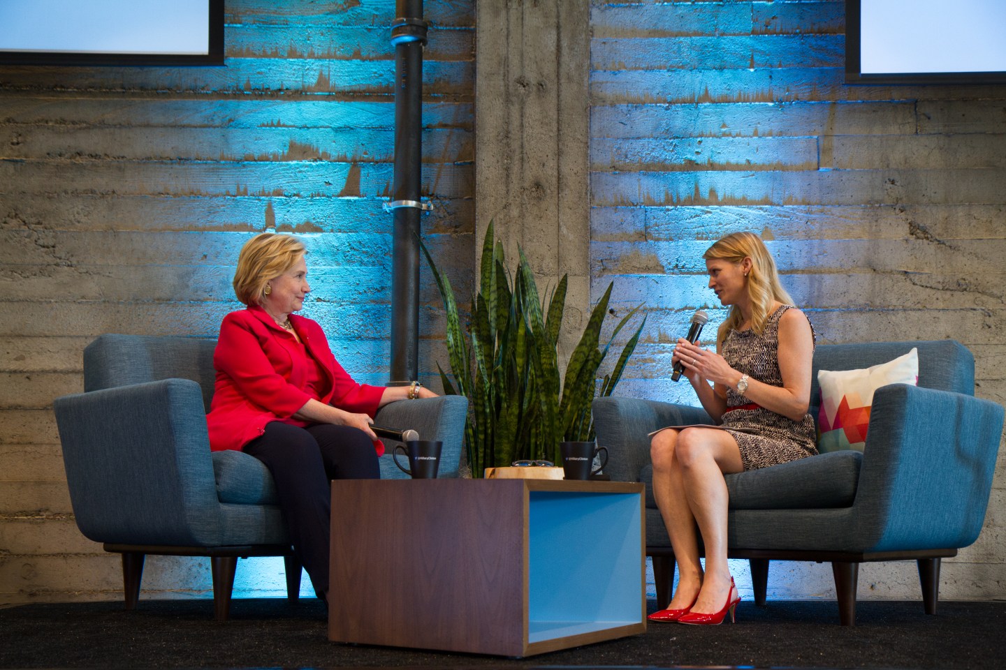 Former U.S. Secretary of State Hillary Clinton visits Twitter to discuss her new book Hard Choices and answer questions from employees.