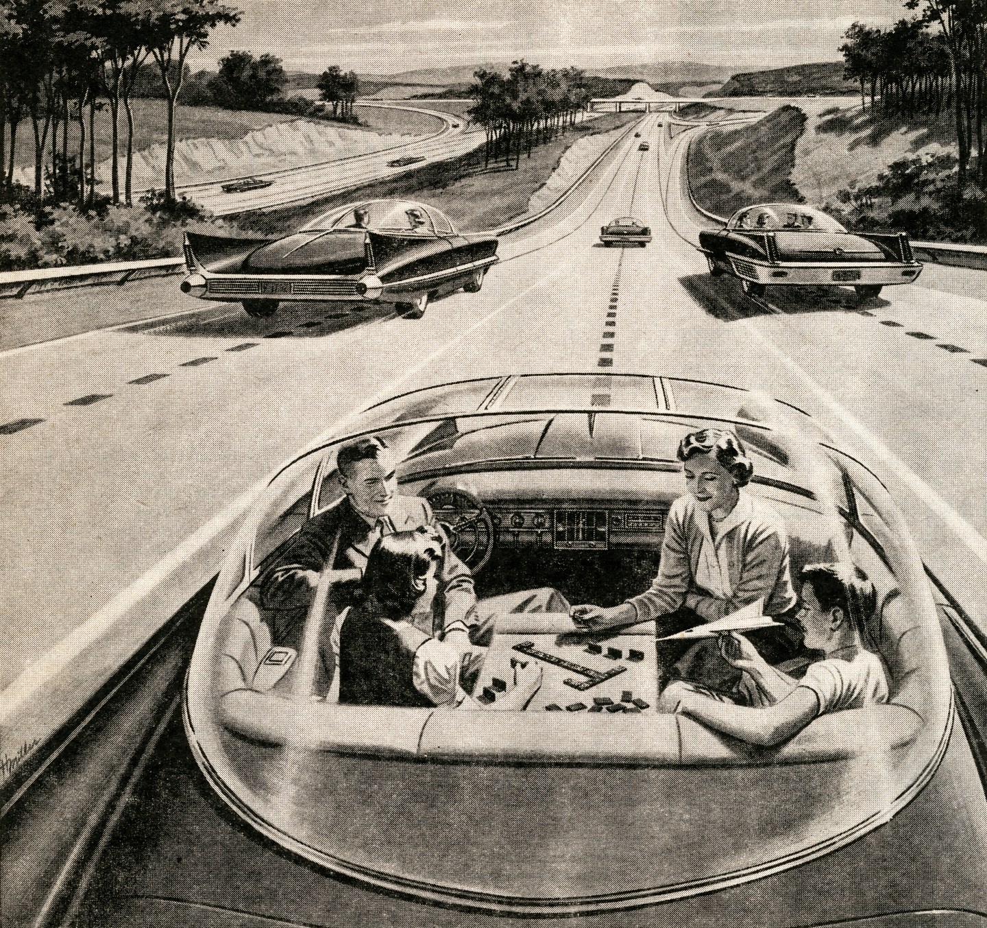 Family In Self-Driving Car