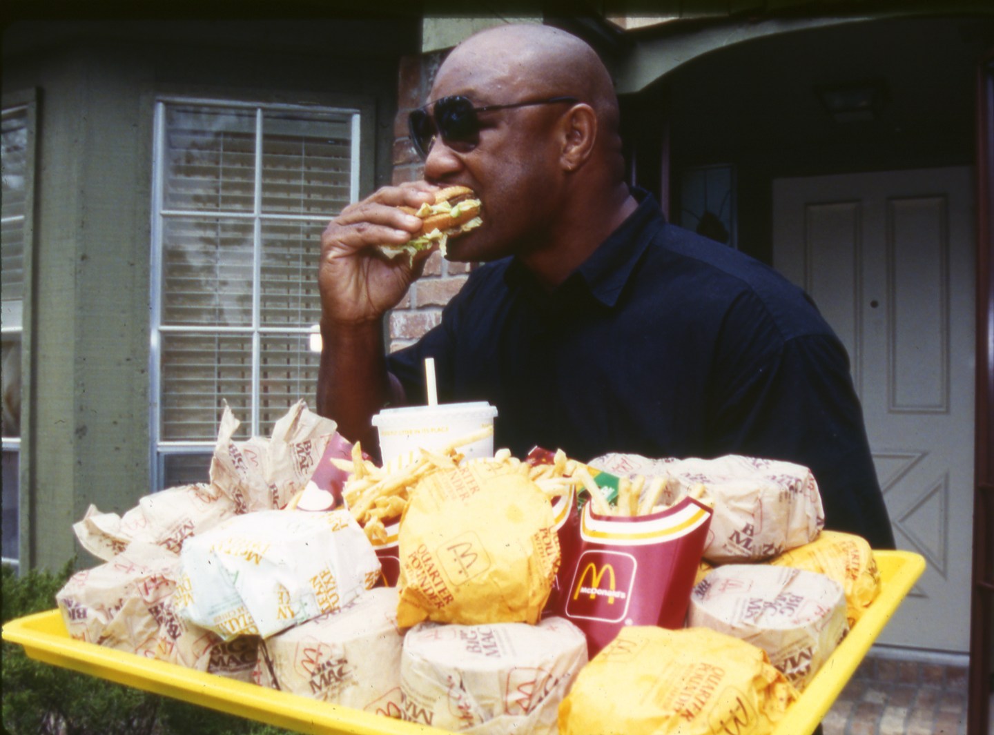 USA George Foreman Eating Hamburgers