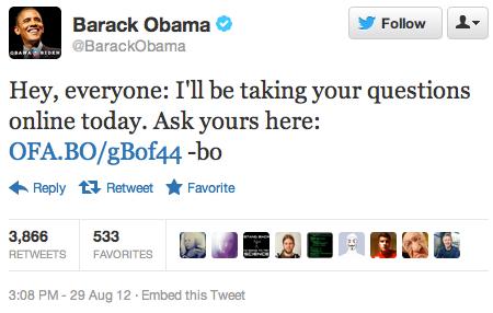 Obama Reddit tweet
