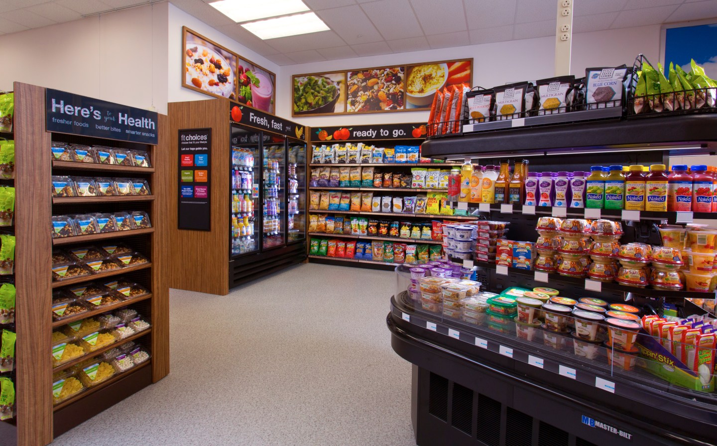 Fresh, Fast Ready to Go Section--Circular Grab and Go Cooler in Foreground