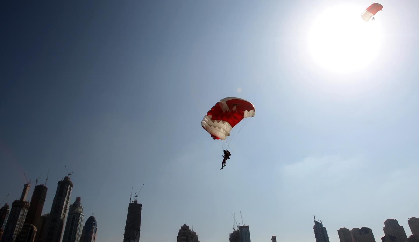 A member of the Bahraini team is picture
