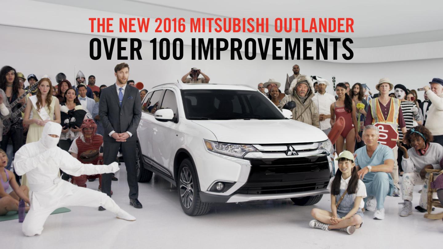 Mitsubishi's new "100 Spokespeople" ad is an attempt to puncture consumers' indifference. 