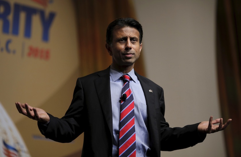 Louisiana Governor and potential Republican presidential candidate Bobby Jindal addresses a legislative luncheon held as part of the "Road to Majority" conference in Washington