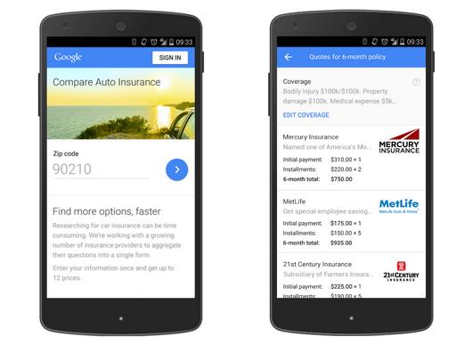 Google Compare screenshot