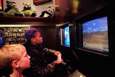Children Playing Video Games at FAO Schwartz
