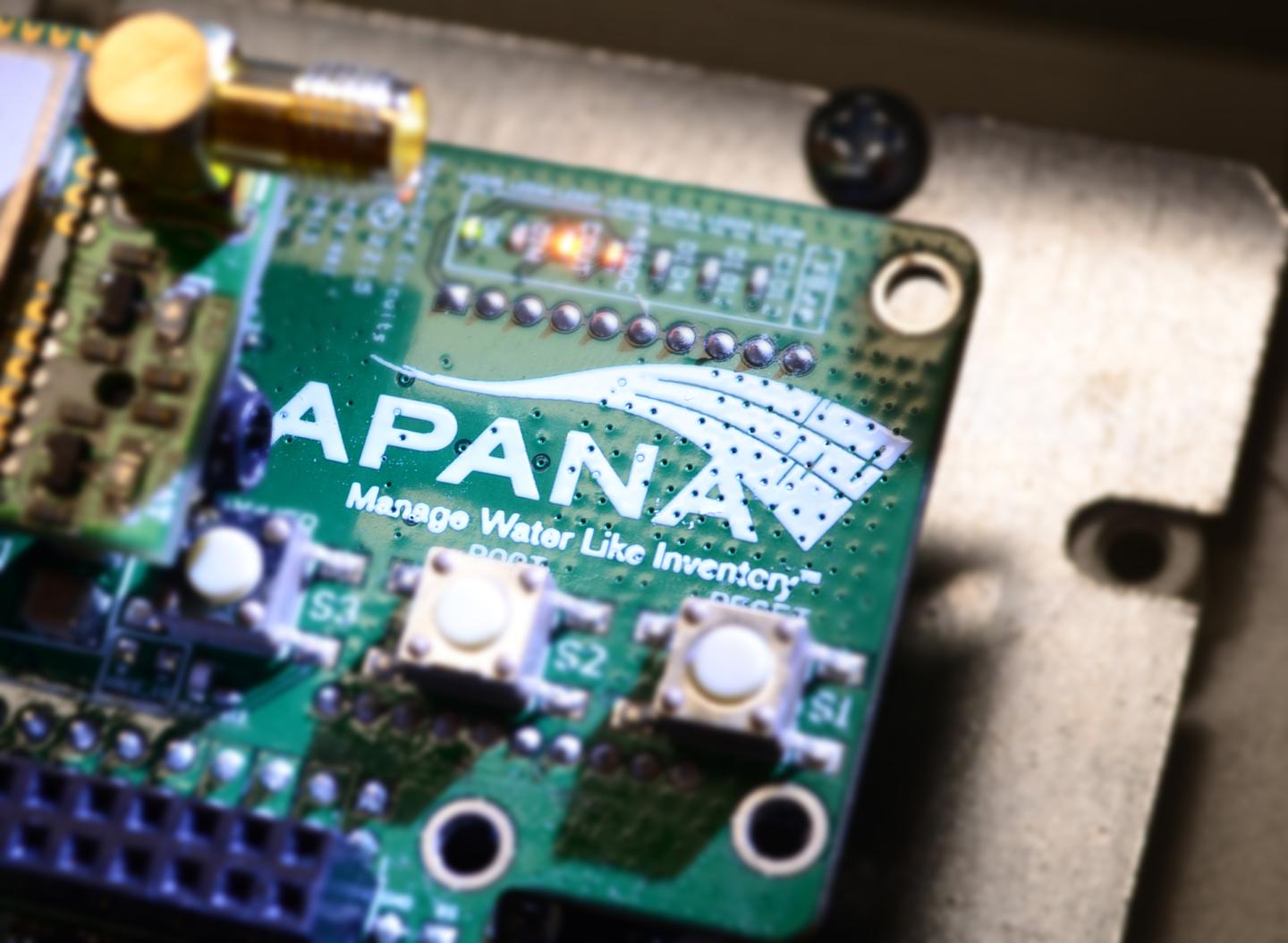 Startup Apana's sensor hardware system that it installs in buildings to conserve water.