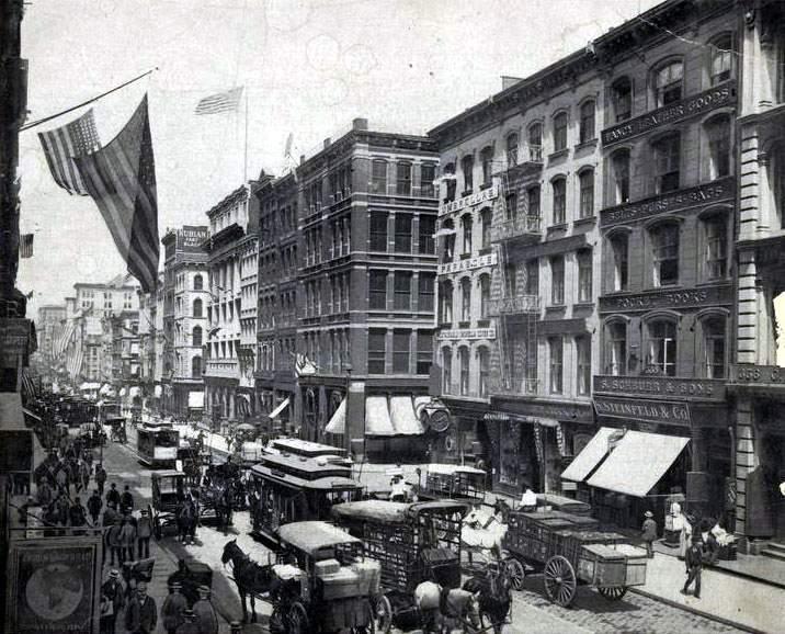 Broadway in New York circa 1894.