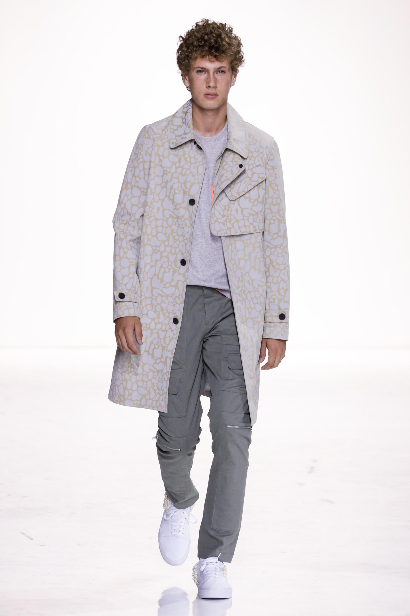  A model walks the runway at the Tim Coppens Collection during New York Fashion Week: Men's S/S 2016 at Skylight Clarkson Sq on July 15, 2015 in New York City.