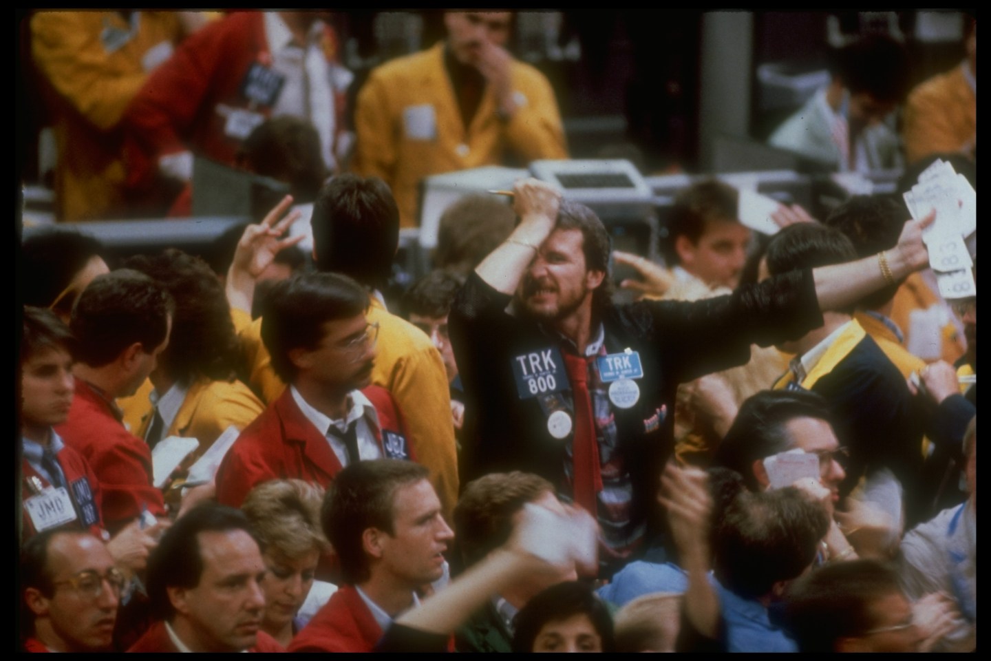 Frenzied trading floor, Chicago Mercanti