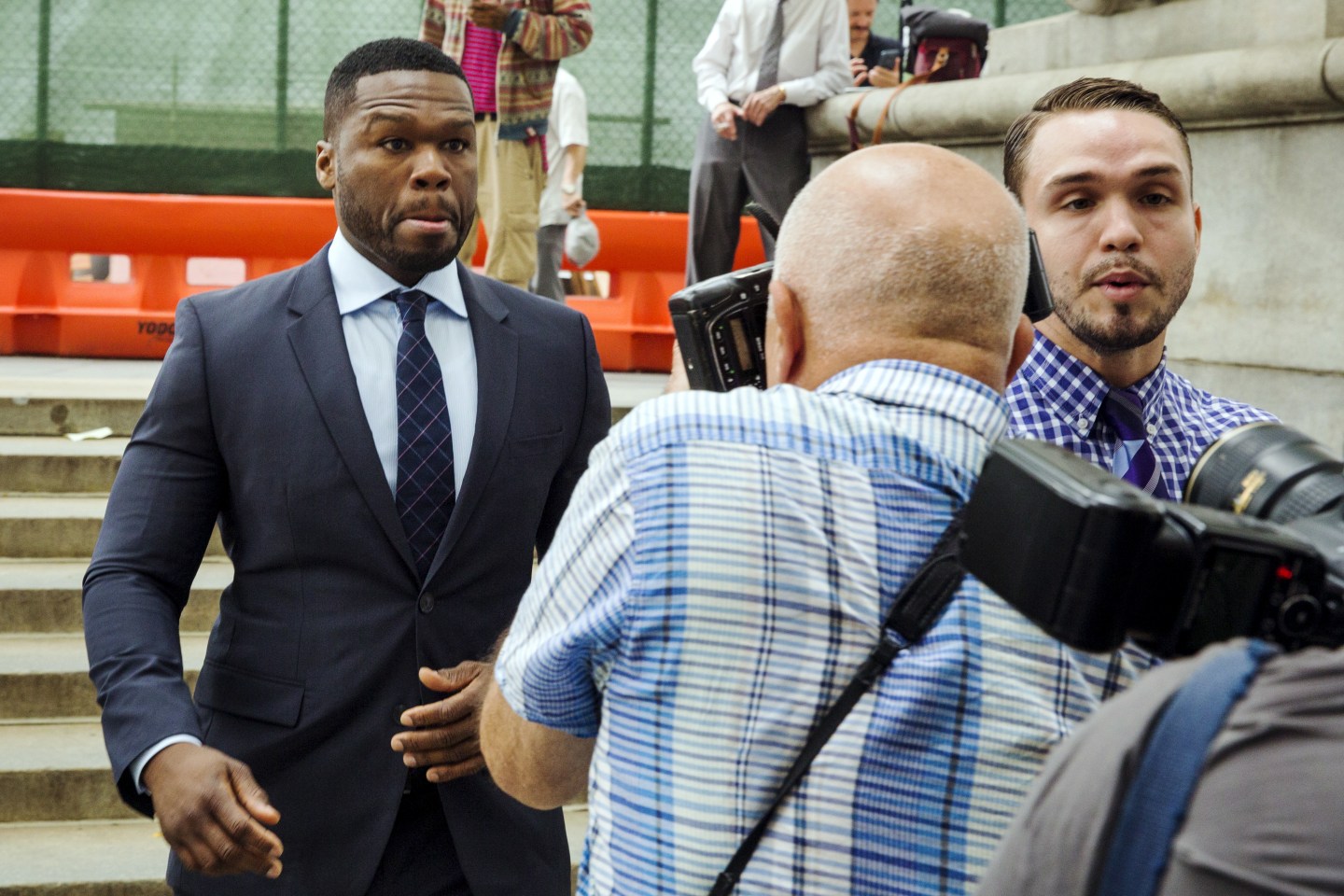 Rapper 50 Cent, whose real name is Curtis James Jackson III, arrives for a hearing at New York State Supreme Court in New York