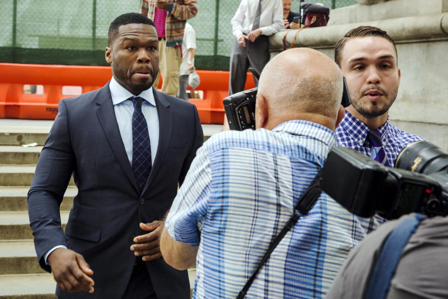 Rapper 50 Cent, whose real name is Curtis James Jackson III, arrives for a hearing at New York State Supreme Court in New York