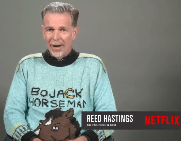 Reed Hastings ugly sweater
