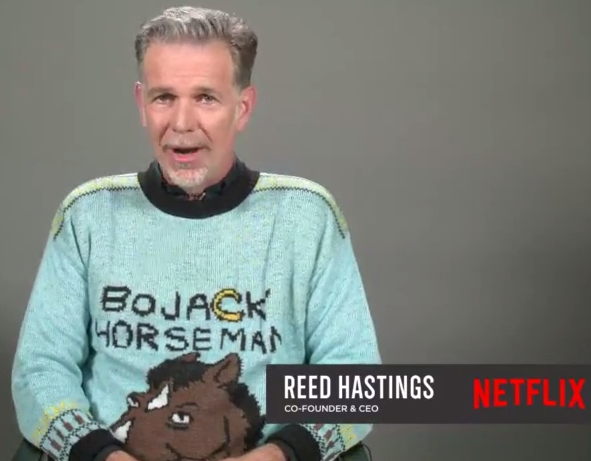 Reed Hastings ugly sweater
