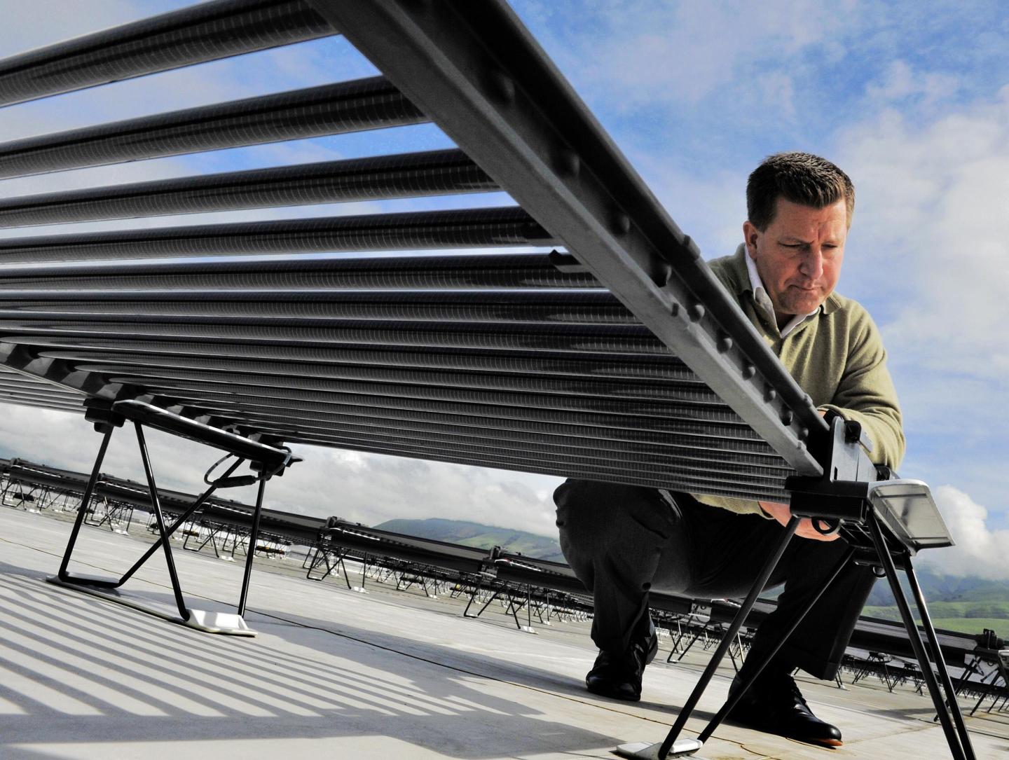 Solyndra, a solar energy technology company, visited by the President last year, has secured over a billion dollars in loans, in Fremont, California.