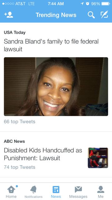 Twitter News tab