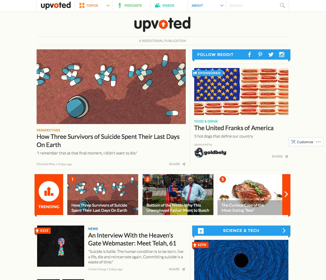 Upvoted Screenshot Frontpage