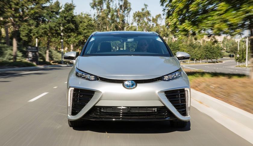 A head-on view of the Mirai's flared nostrils.