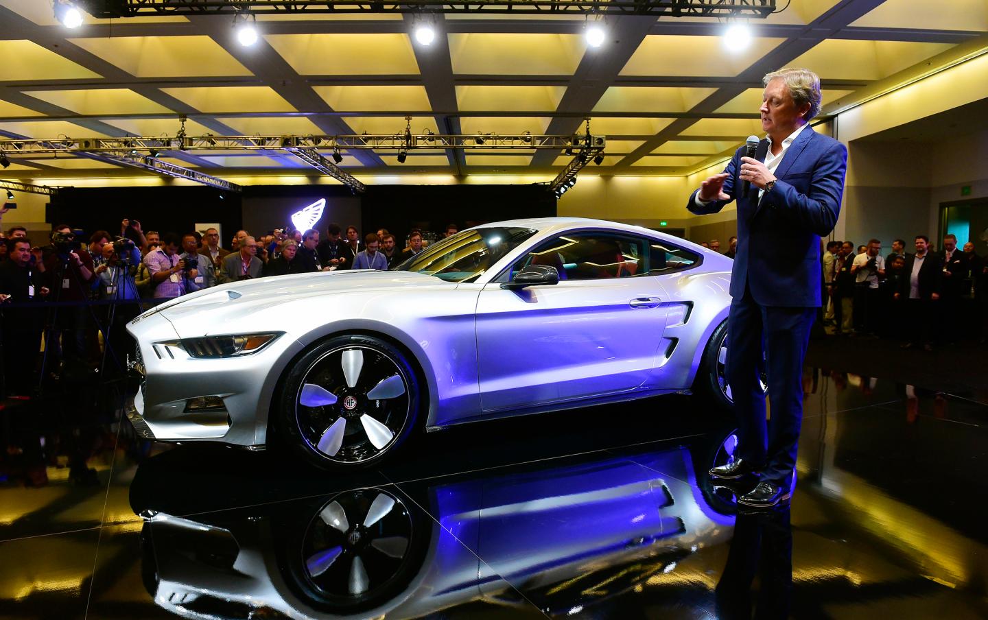 Automobile designer Henrik Fisker speaks at the unveiling of his latest design, the 2015 Galpin Rocket, at the LA Auto Show's press and trade day in Los Angeles November 20, 2014. The LA Auto Show opens to the public on November 21 will run until November 30. AFP PHOTO/Frederic J. BROWN (Photo credit should read FREDERIC J. BROWN/AFP/Getty Images)