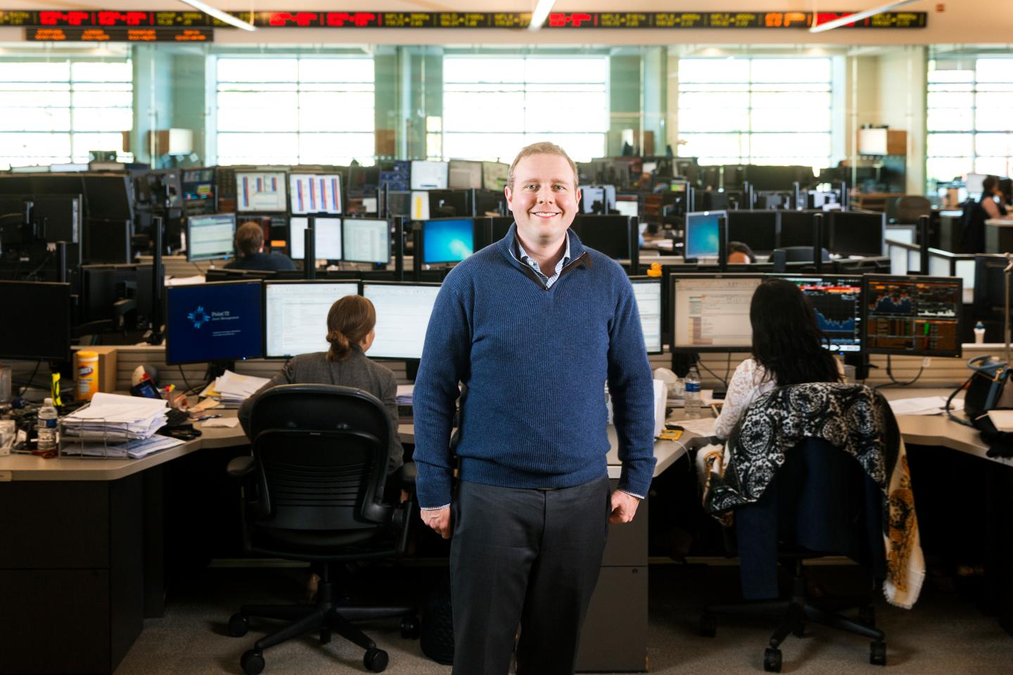 Stanford, NJ. Nov 15th 2015. Matt is the analytical analyzer for Point72 Asset Management photographed on the trading floor and outside, for Fortune Magazine by Christopher Lane for Fortune
