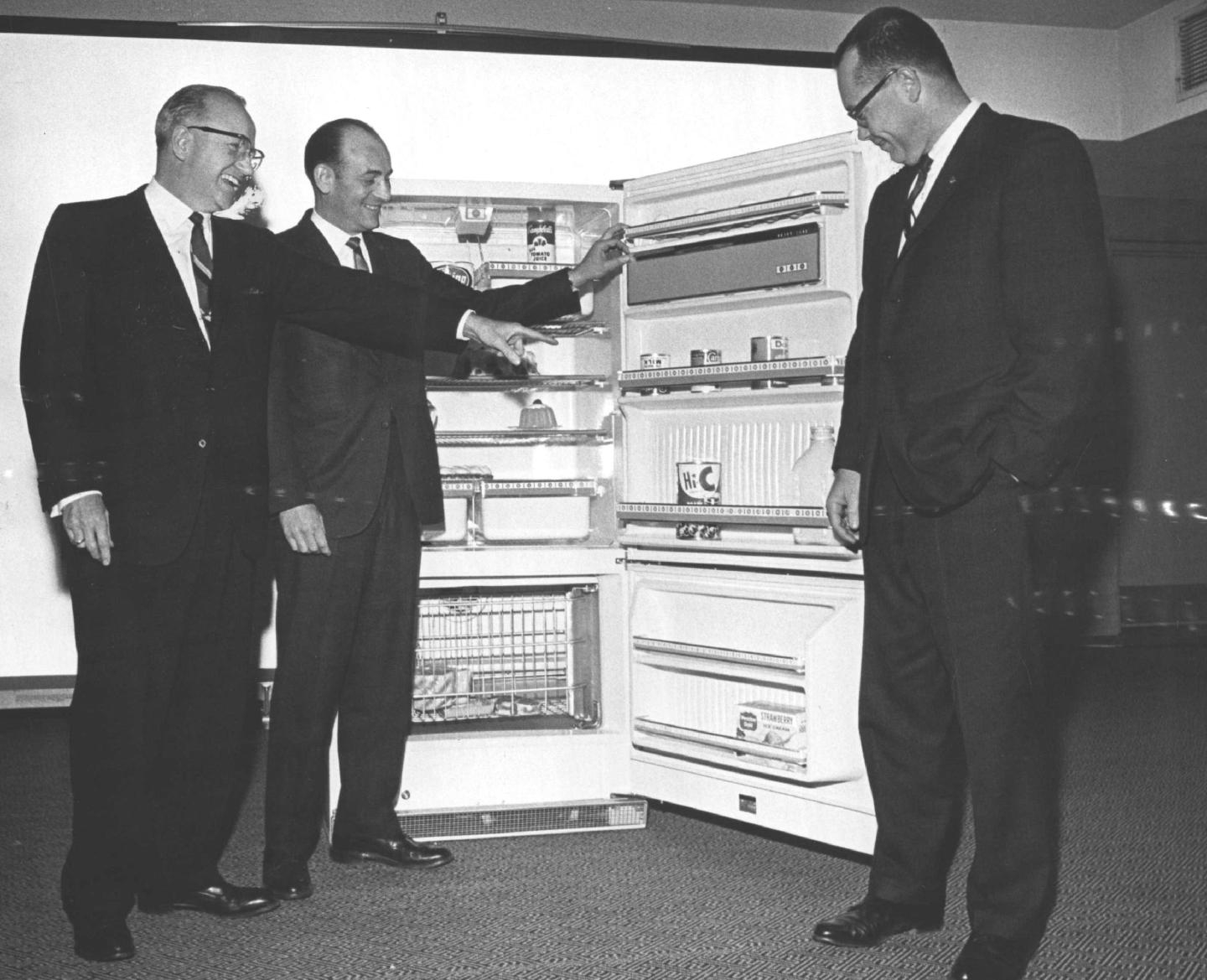 MAR 9 1965, MAR 10 1965; Penney Co. Officials View New Lines; New Penncrest appliances of the J.C. P