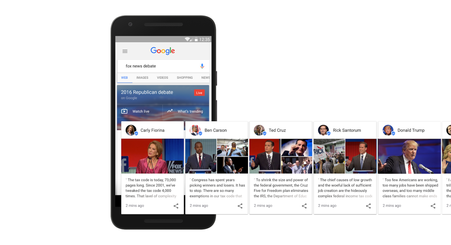 Google debate info