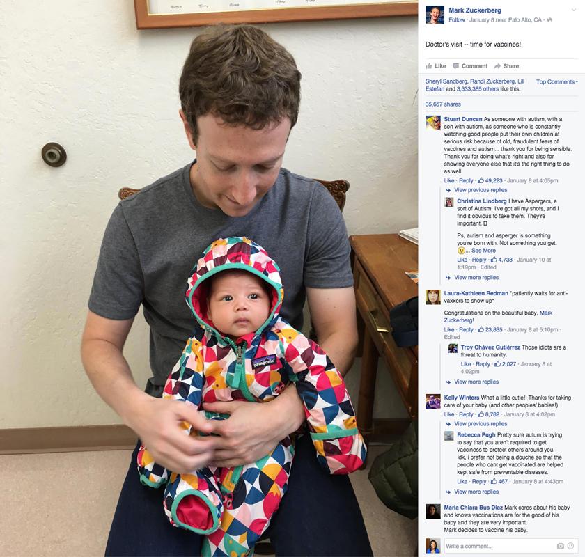 Mark Zuckerberg facebook screenshot