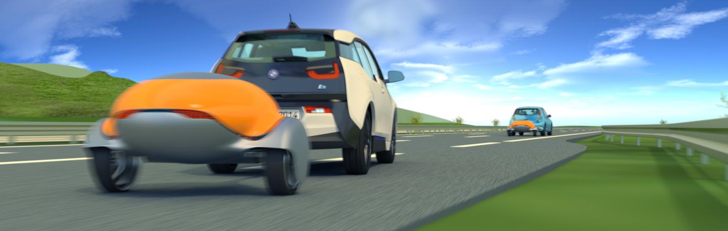 A rendering of Nomadic Power's mobile battery trailer.