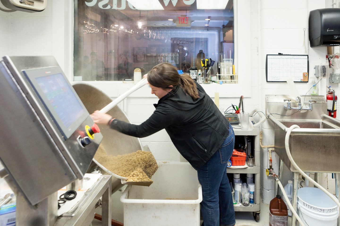 Rehoboth Beach, DE, Jan 12th 2016, Sam Calagione owner of Dogfish Beer is making a test batch at the original Brewpub at Dogfish Head Brewing and Eats. A lime induced brew. Photography By Christopher Lane/ Fortune Mag