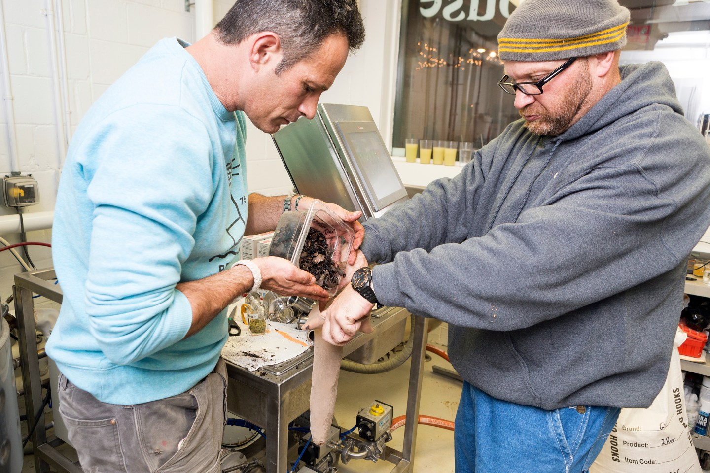 Rehoboth Beach, DE, Jan 12th 2016, Sam Calagione owner of Dogfish Beer is making a test batch at the original Brewpub at Dogfish Head Brewing and Eats. A lime induced brew. Photography By Christopher Lane/ Fortune Mag