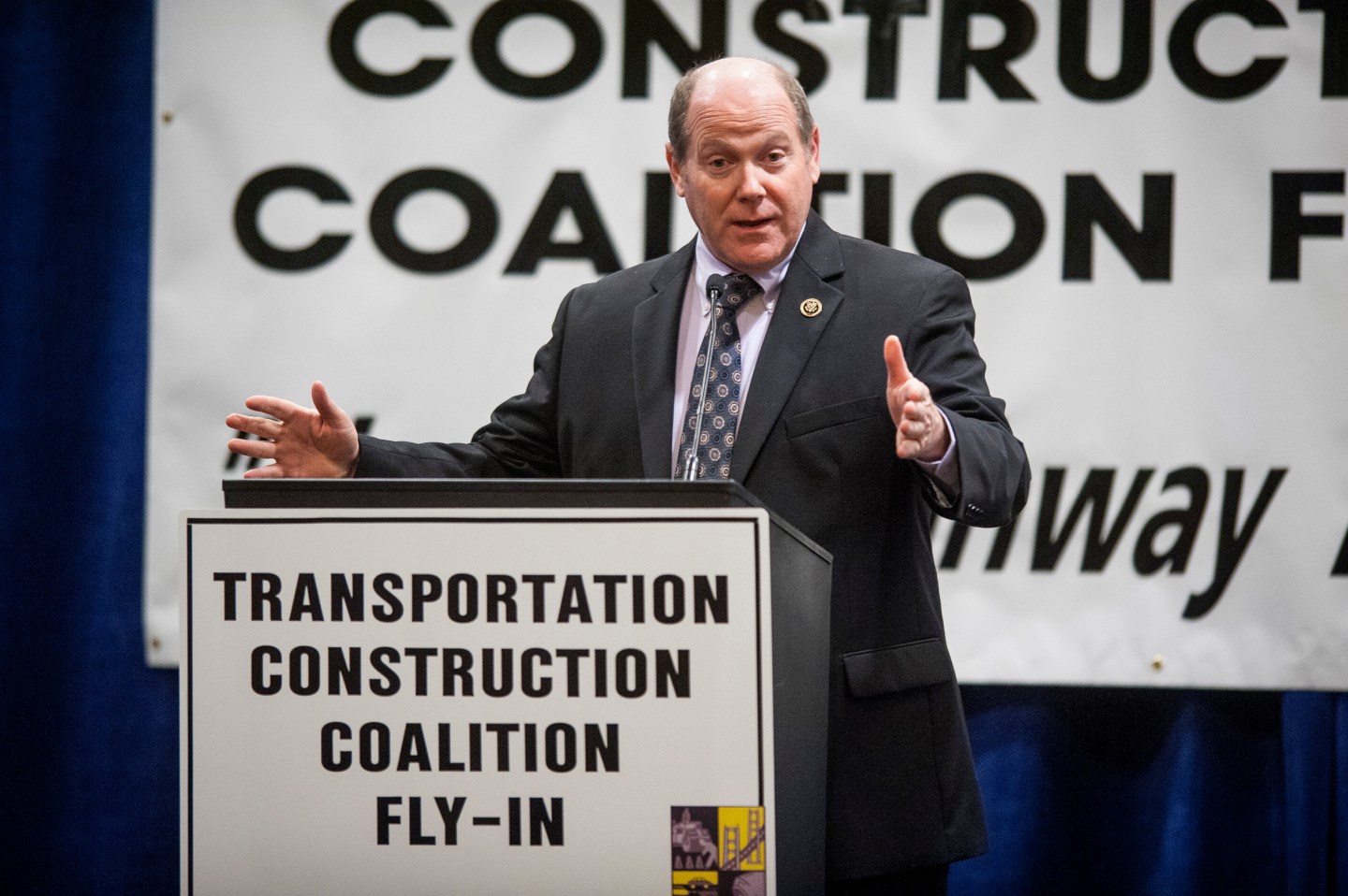 Representative Reid Ribble, a Republican from Wisconsin, speaks at the American Road and Transportation Builders Association's Federal Issues Program and Transportation Construction Coalition Fly-In event in Washington, D.C., U.S., on Tuesday, April 14, 2015. Pressure is mounting for Congress to identify a long-term funding mechanism for highway and mass transit programs ahead of a May 31 deadline. Photographer: Pete Marovich/Bloomberg *** Local Caption *** Reid Ribble