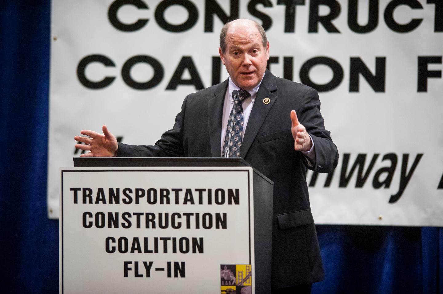 Representative Reid Ribble, a Republican from Wisconsin, speaks at the American Road and Transportation Builders Association's Federal Issues Program and Transportation Construction Coalition Fly-In event in Washington, D.C., U.S., on Tuesday, April 14, 2015. Pressure is mounting for Congress to identify a long-term funding mechanism for highway and mass transit programs ahead of a May 31 deadline. Photographer: Pete Marovich/Bloomberg *** Local Caption *** Reid Ribble