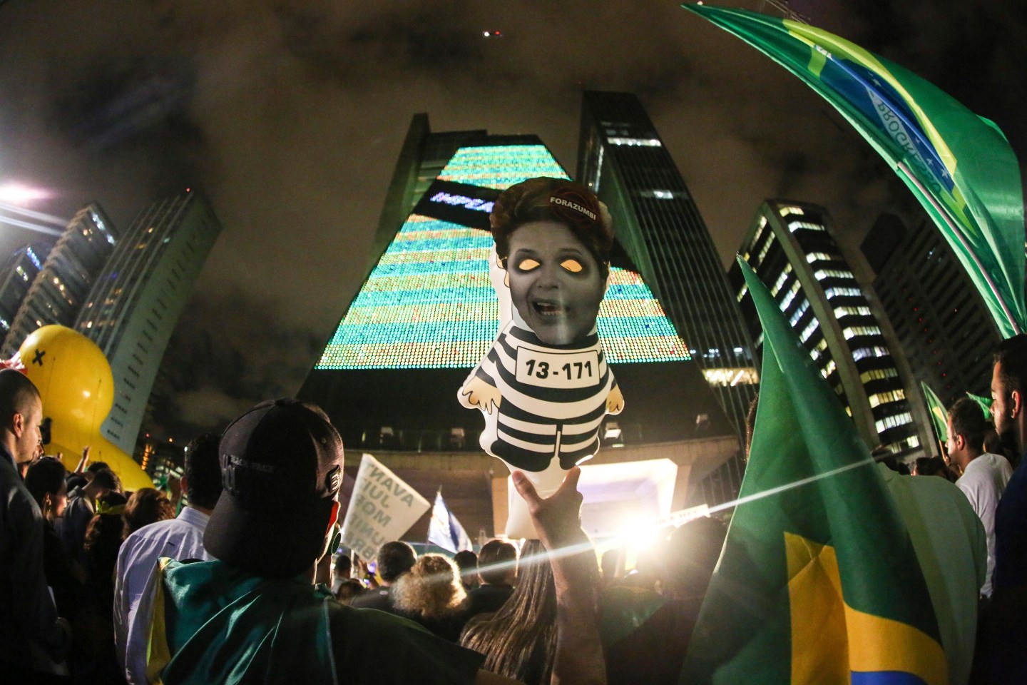 People Protest Against Dilma Roussef's Government in Sao Paulo