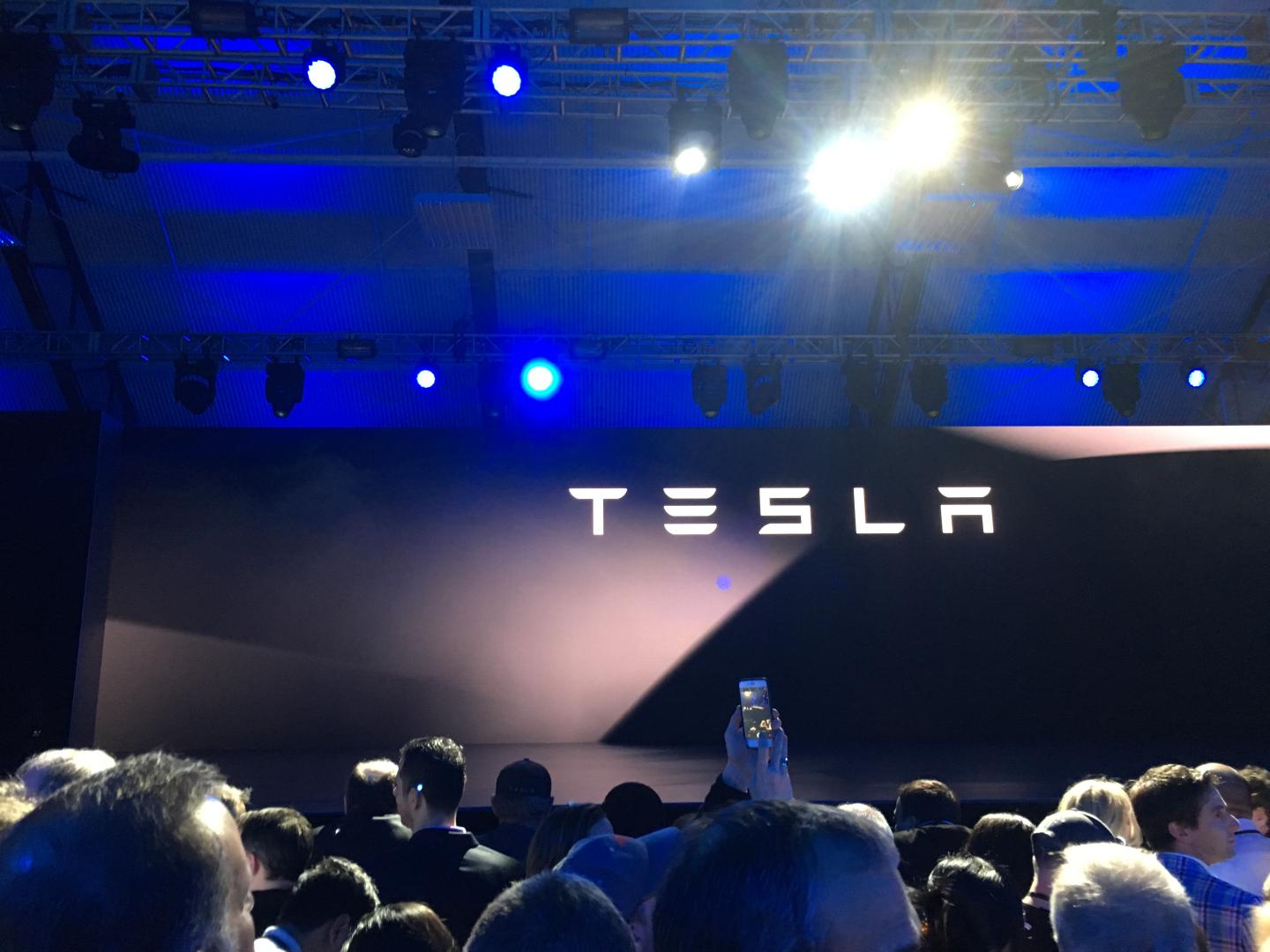 Stage at Tesla's event