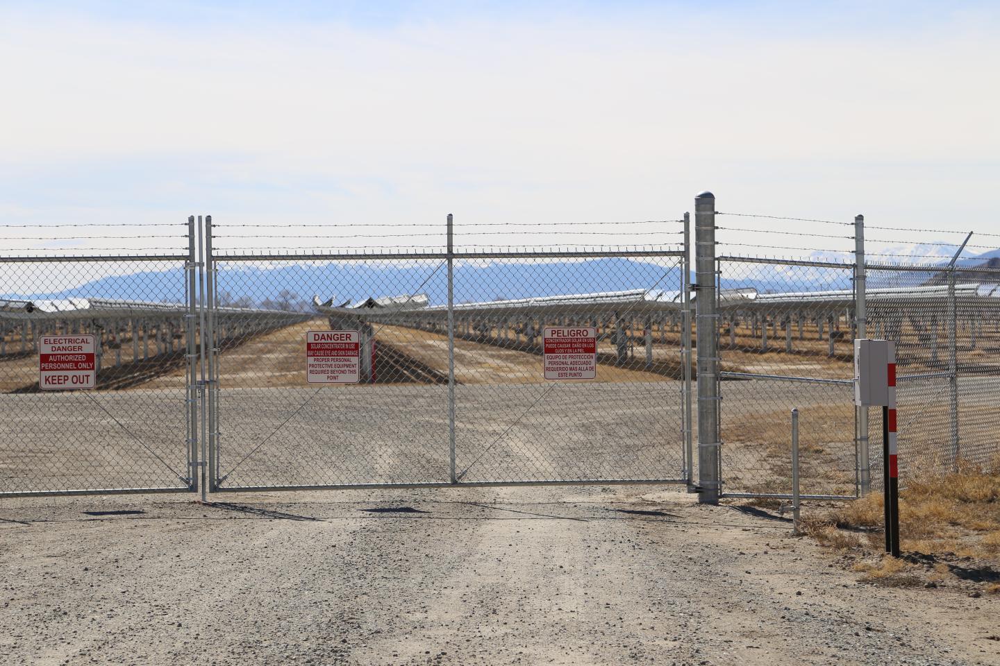 The entrance to Apple's solar farm outside of Reno, Nevada.