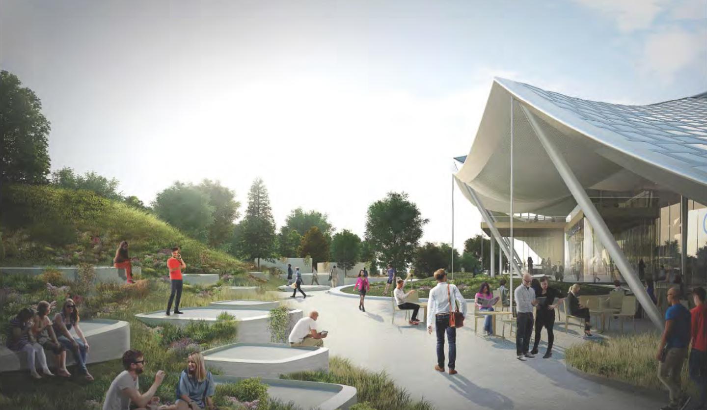 A garden outside Google's new proposed complex.