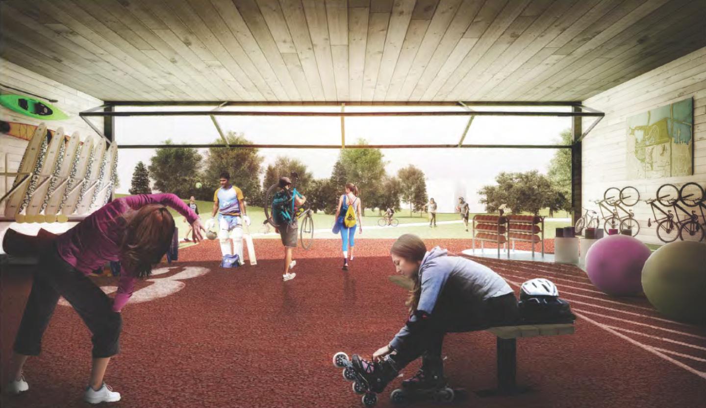 The fitness area at Google's proposed building.